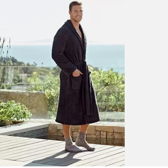 Barefoot Dreams CozyChic Bath Robe Belted #509 Blue Gray Size 2 Oversized Medium - Picture 8 of 12